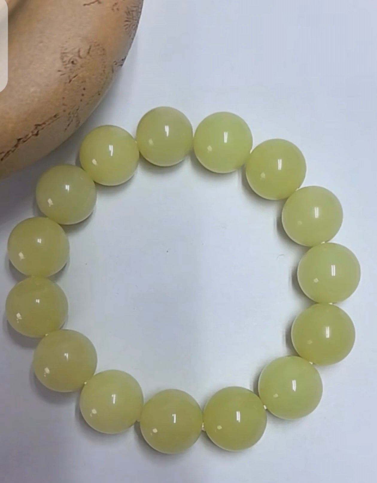 Hetian Yellow Jade-Lucky Bead Bracelet